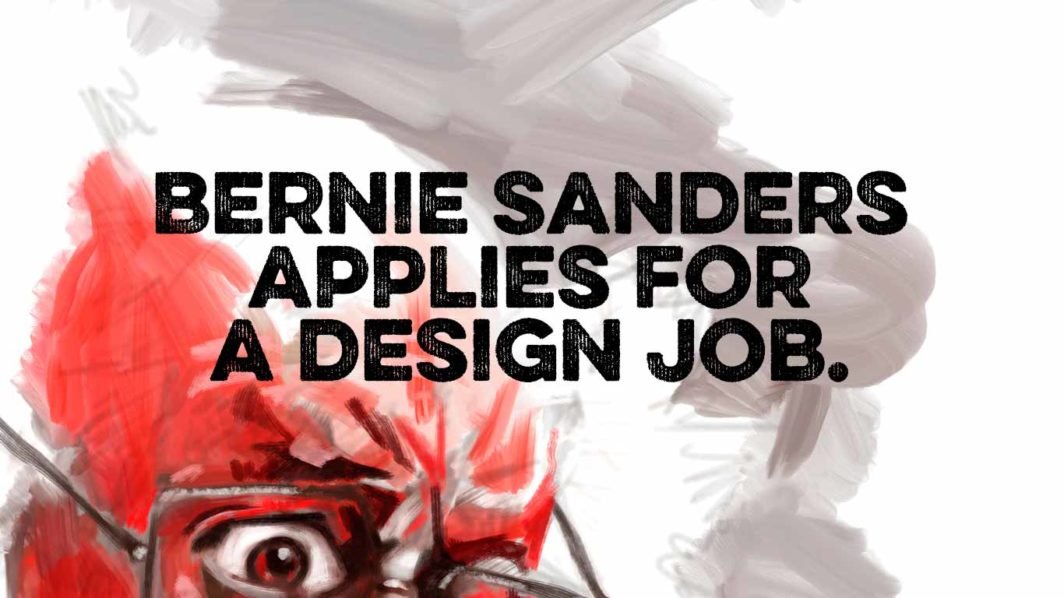Bernie Sanders applies for a design job