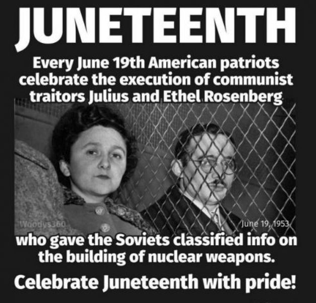 Juneteenth: The day we celebrate the execution of the Rosenbergs who gave nuclear secrets to the Soviets