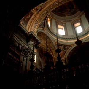 Interior photo of a cathedral in Rome, Italy