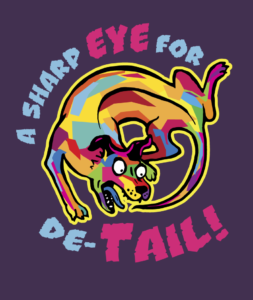 Funny T-shirt design of a dog chasing his tail