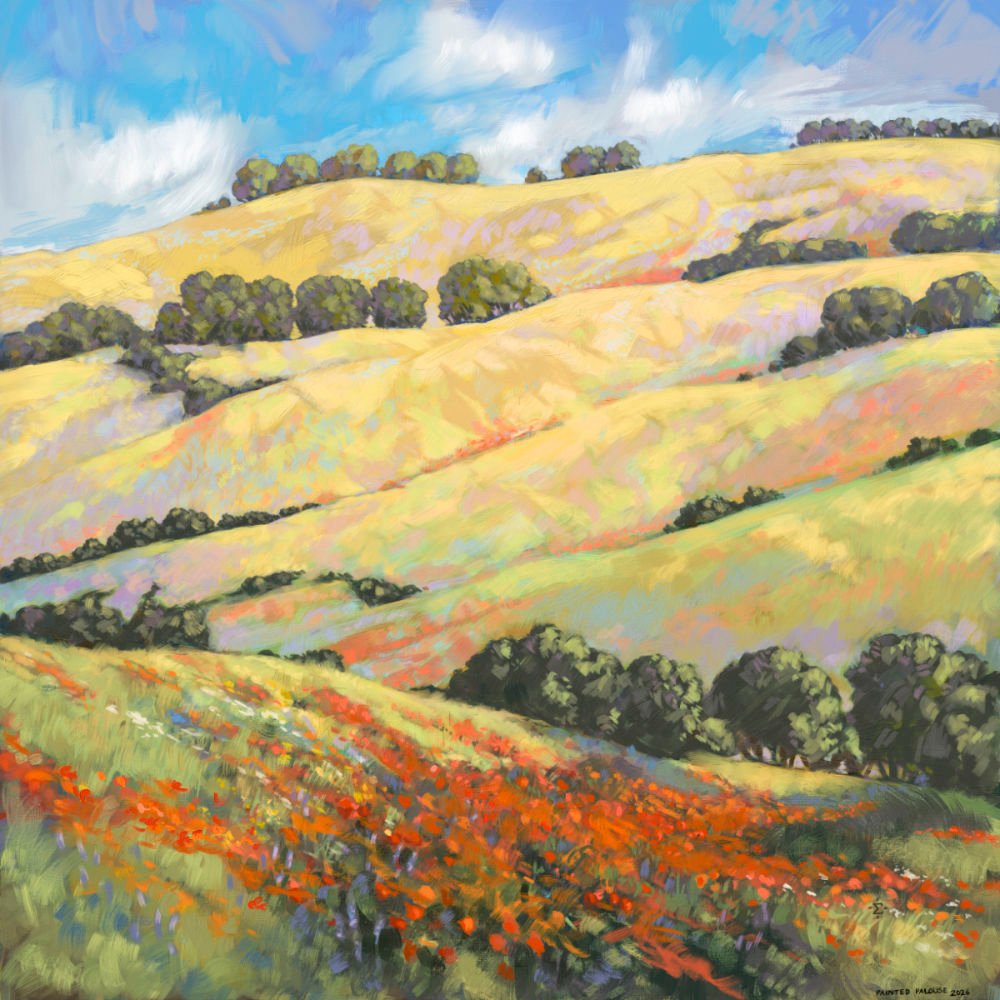 Landscape painting, "Painted Palouse" 36" x 36"