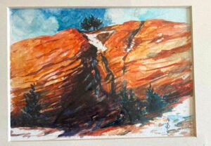 Red Rock Trees, Colorado (6x4, watercolor)